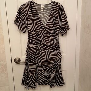 H&M zebra print dress